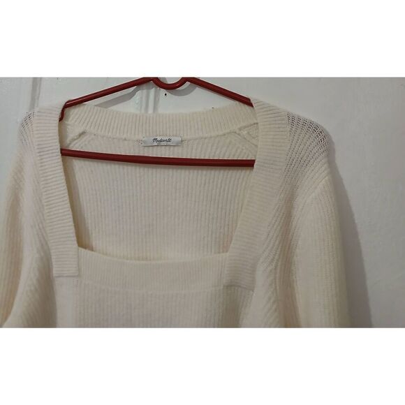 Madewell womens xl square neck soft wool ivory cream sweater - Picture 3 of 7